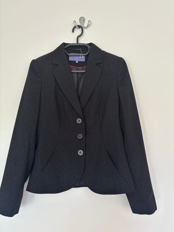 Autonomy Black With Silver Threads Collared Blazer Jacket Size 10