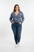 Julipa Long Sleeve V-Neck Shirt Button-Up Blouse Size UK 26