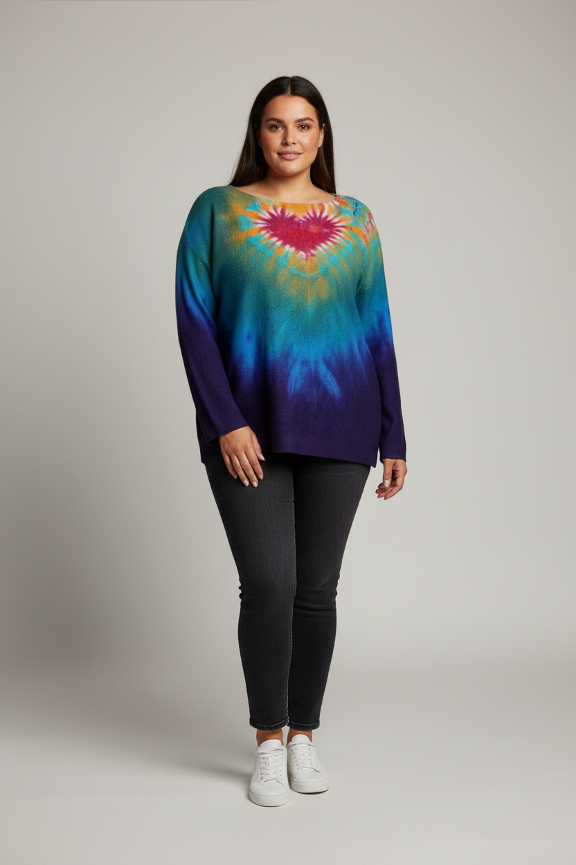 Long Wide Relaxed Sleeve Hand Knitted Jumper Pullover One Size 16-18