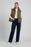 Primark Sleeveless Padded Gilet Jacket Brand New Khaki Size M UK 12/14