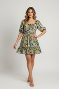 George Short Sleeve Off The Shoulder Floral Viscose Dress Size 14