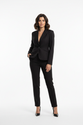 Women's Unknown Brand Grey Striped Collared Blazer Jacket Suit Jacket Size 12