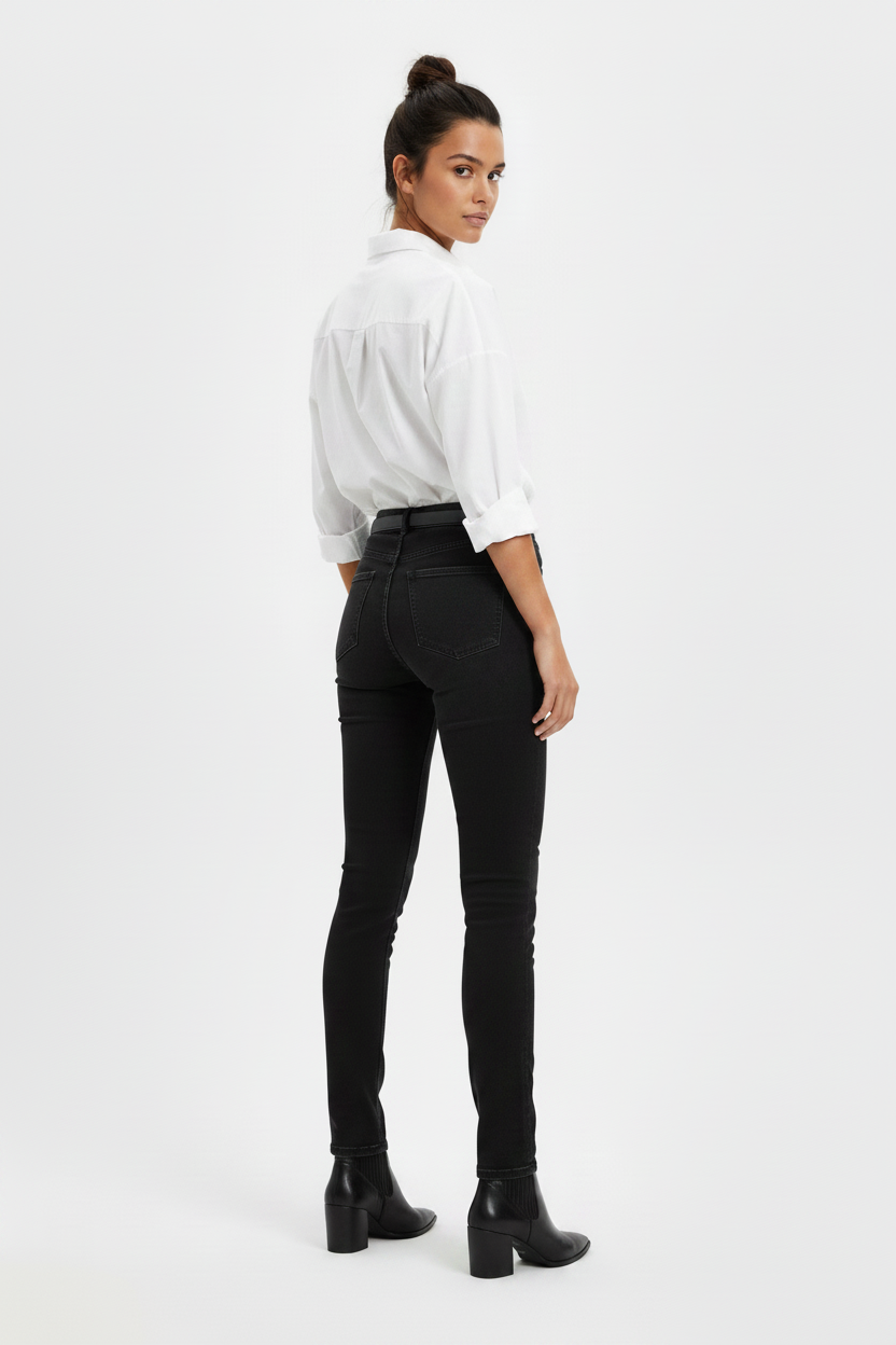 Jack & Jones JJXX Slim High Waist Black Mom Style Jeans Size W30 L32