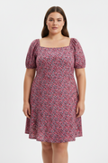 Pink Clove Short Sleeve Pink Floral Knee Length Midi Dress Size UK 22