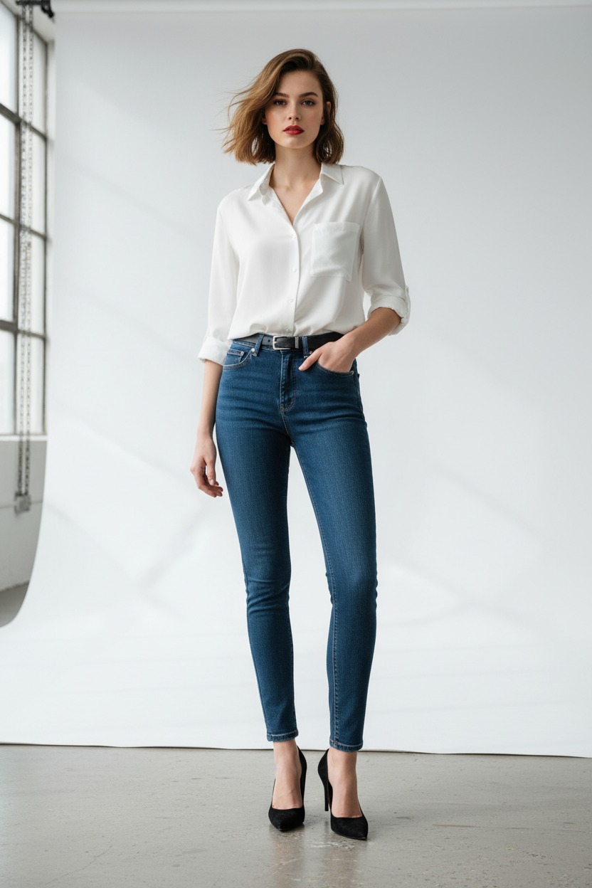 Asos Design Petite Blue Jeans High Waisted Jeans Size Waist 26