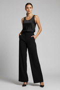 Pink Boutique I See Fire Black High Waisted Wide Leg Trousers Size 12