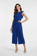 Women's George Sleeveless Wide Short Leg Cobalt Blue Jumpsuit Size 14