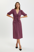 Next Short Ruched Sleeve V-Neck Casual Viscose Dress Size UK 12