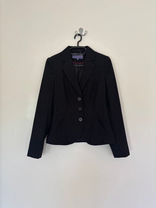 Autonomy Black With Silver Threads Collared Blazer Jacket Size 10