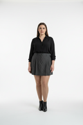 Women's Primark Grey Striped Mini Skirt Viscose Polyester Size UK 20