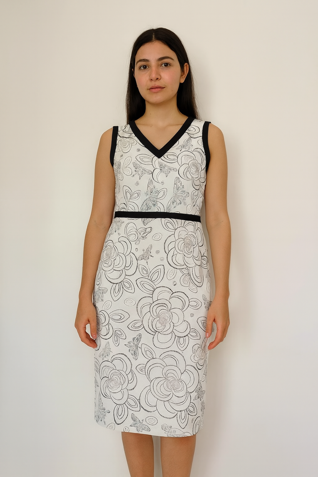 Gok X for Tu Sleeveless V-Neck White Party Knee Length Dress Size 16S