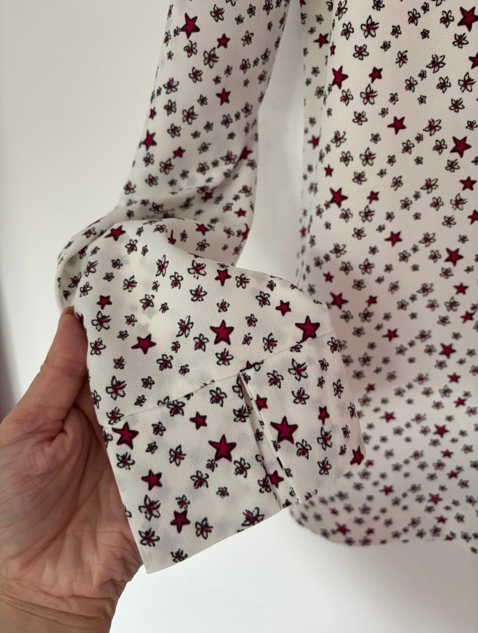Next Long Sleeve V-Neck Stars Print Blouse Size 16 — 16