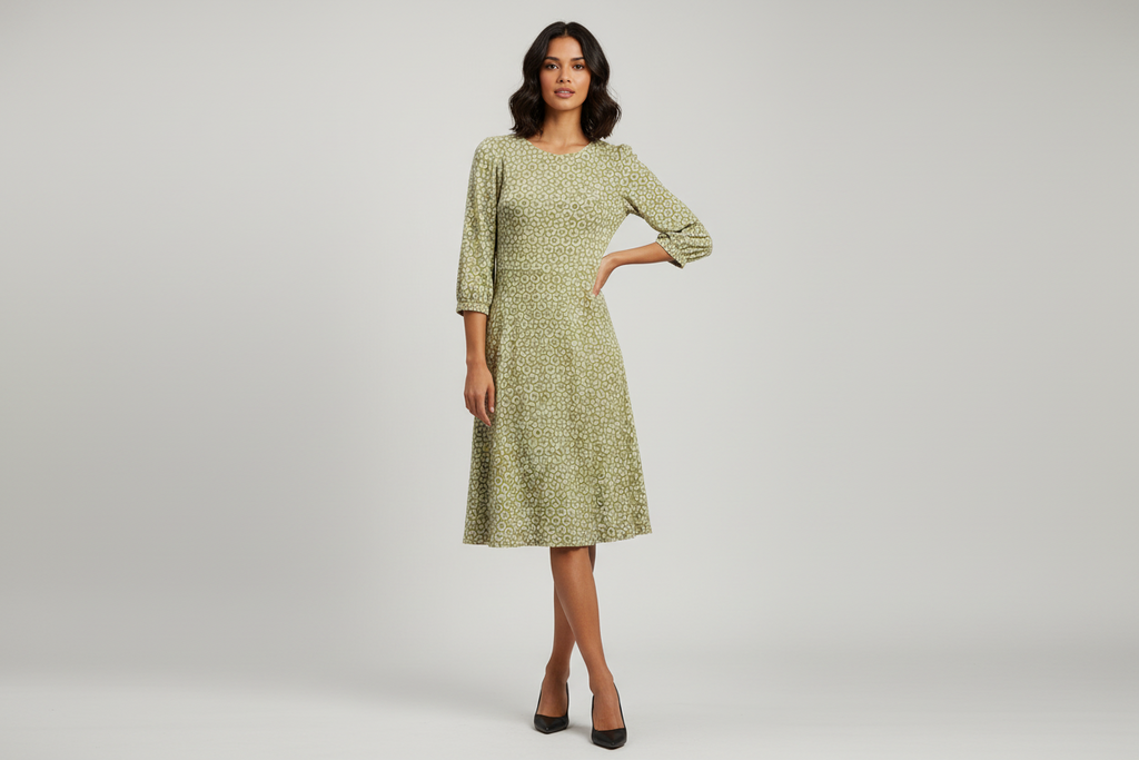 Women's Marks & Spencer Half 3/4 Sleeve Viscose Casual Dress Size 12 Regular