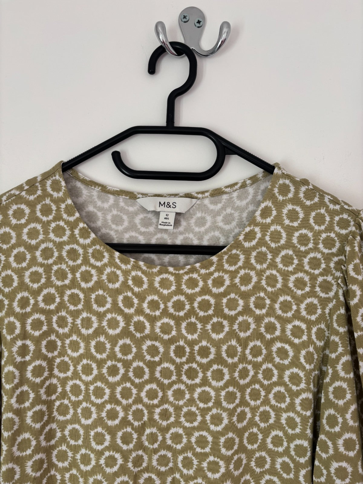 Women's Marks & Spencer Half 3/4 Sleeve Viscose Casual Dress Size 12 Regular