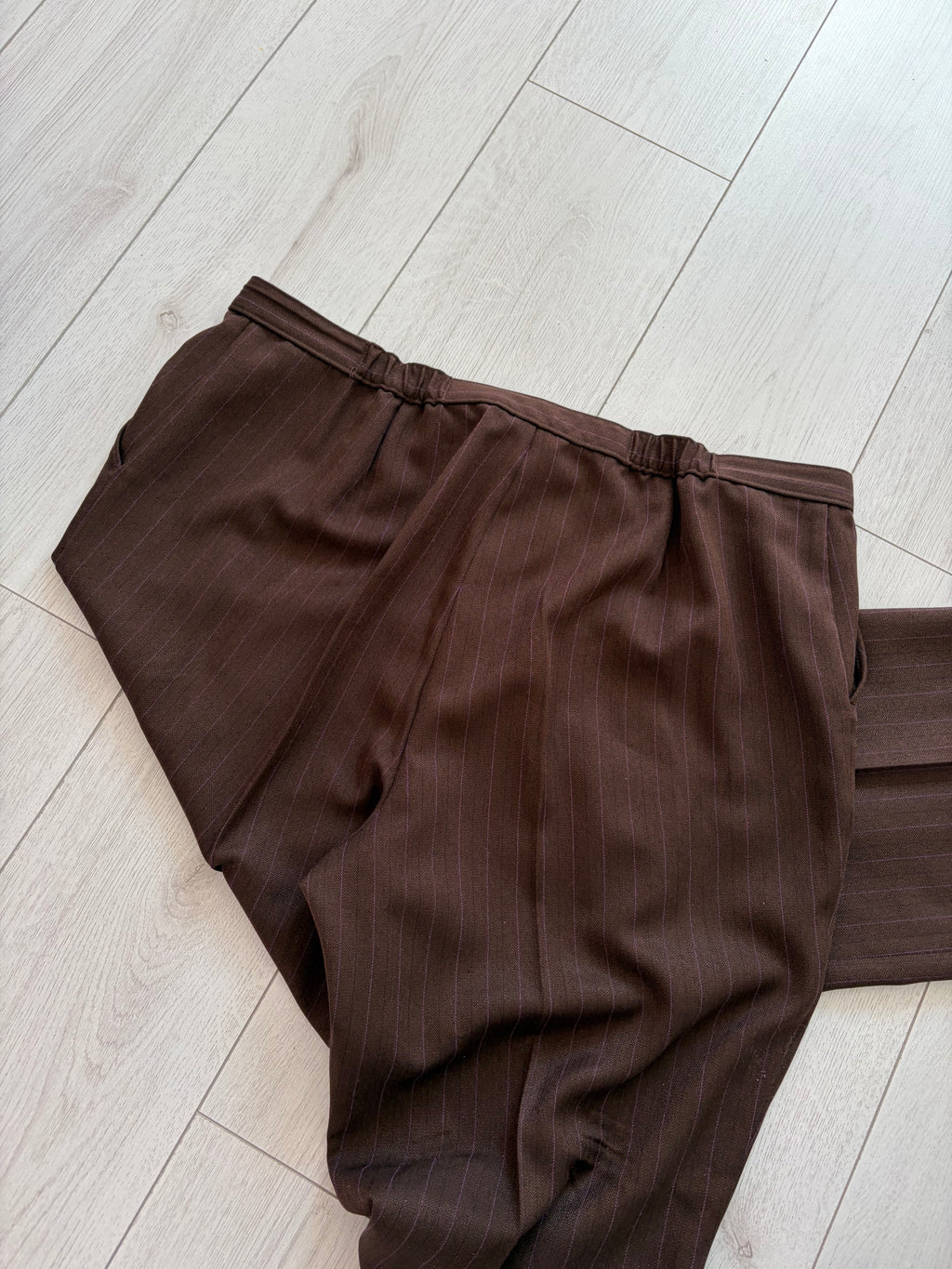 Marks & Spencer Brown Cocoa Straight Leg Tailored Trousers