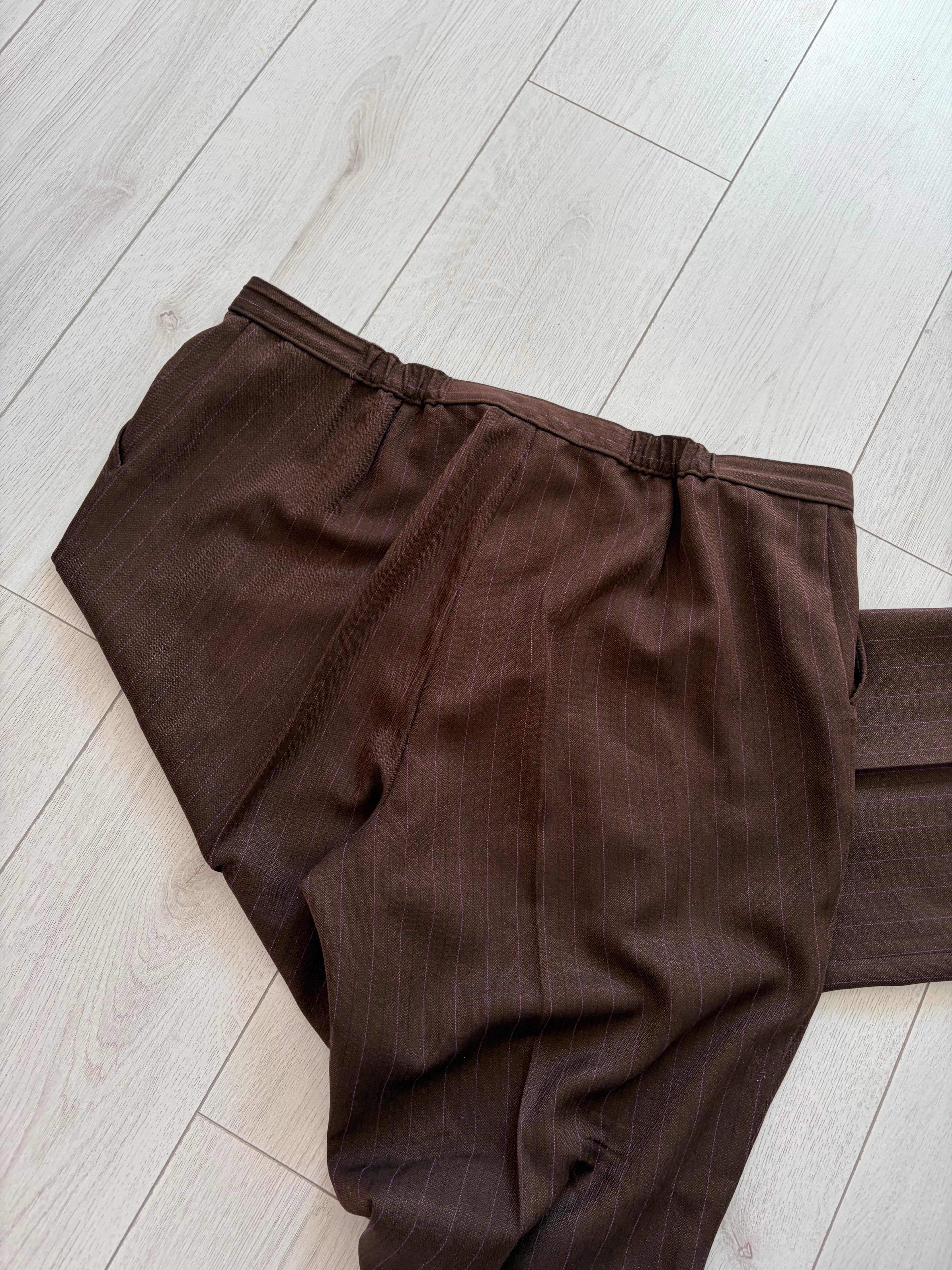 Marks & Spencer Brown Cocoa Straight Leg Tailored Trousers