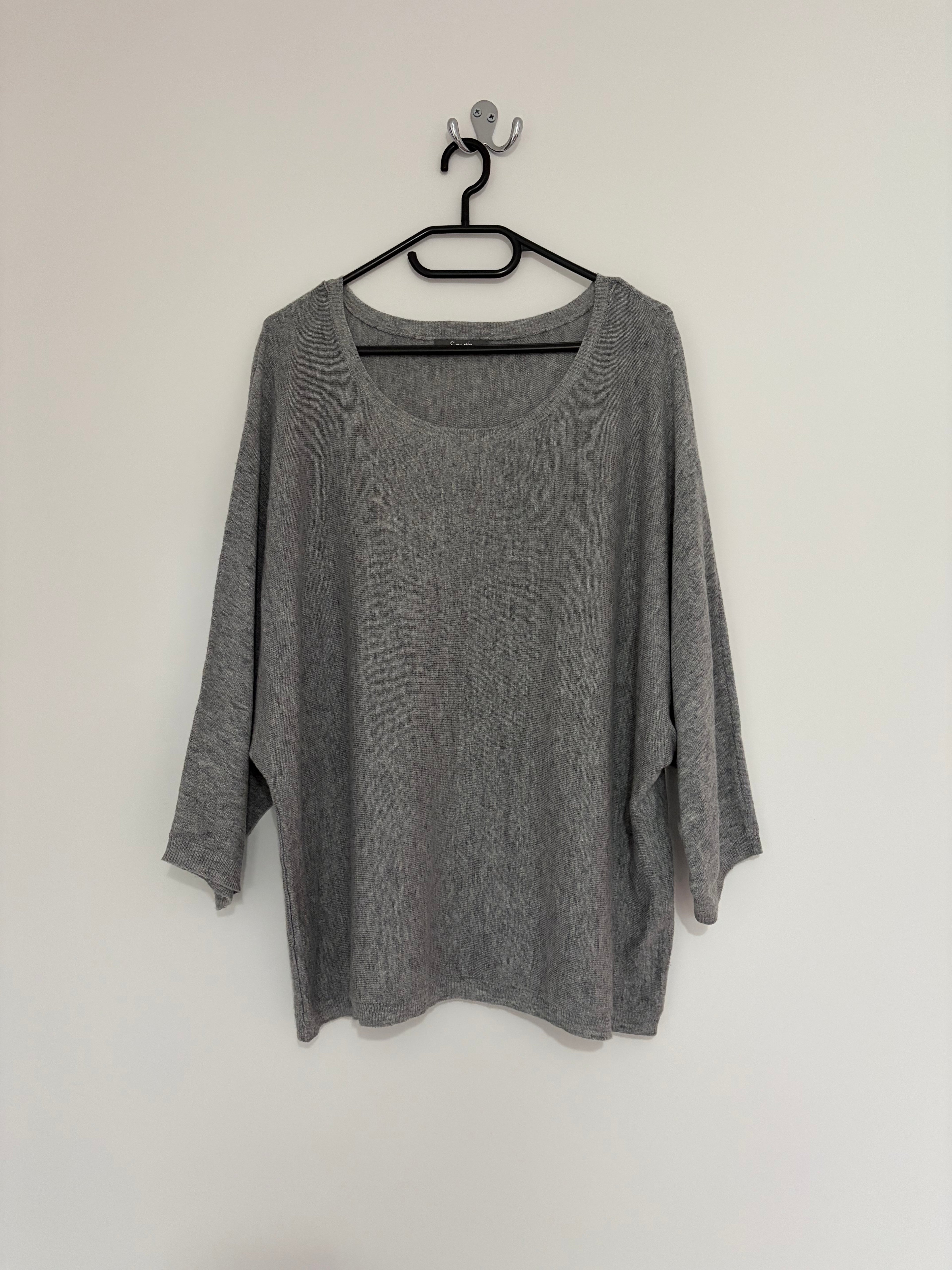 South 3/4 Batwing Style Sleeve Jumper Pullover Grey Size 20-22