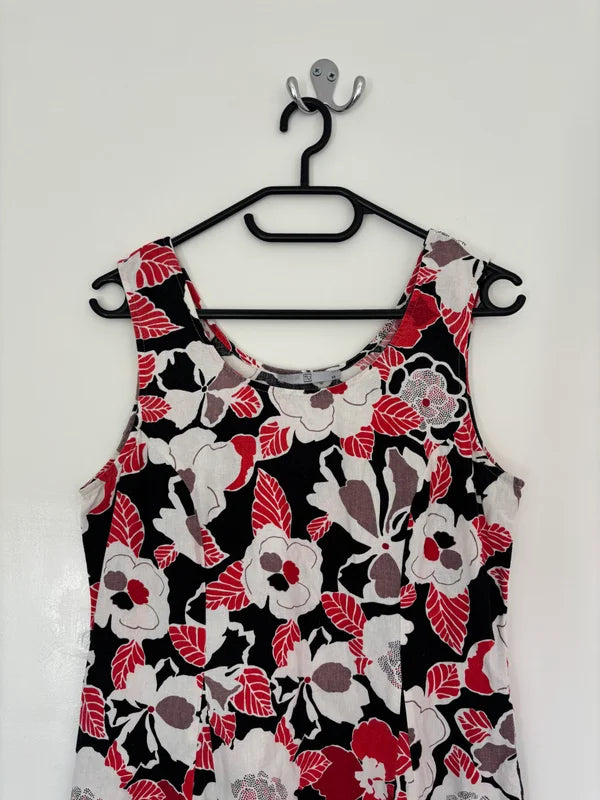 Tu Sleeveless Linen Viscose Midi Shift Dress Size 12