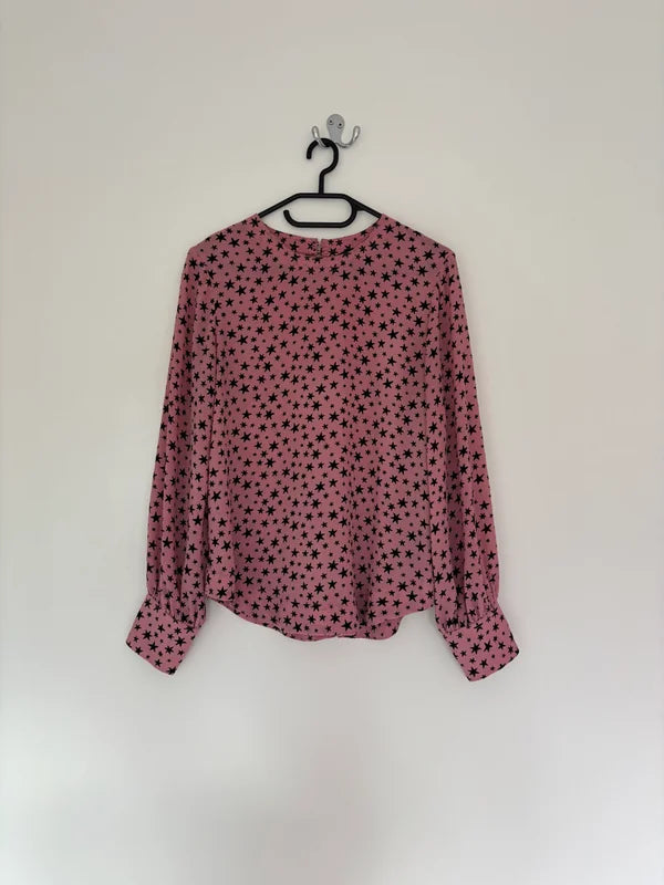 M&S Collection Long Sleeve Stars Patterned Blouse Size 8