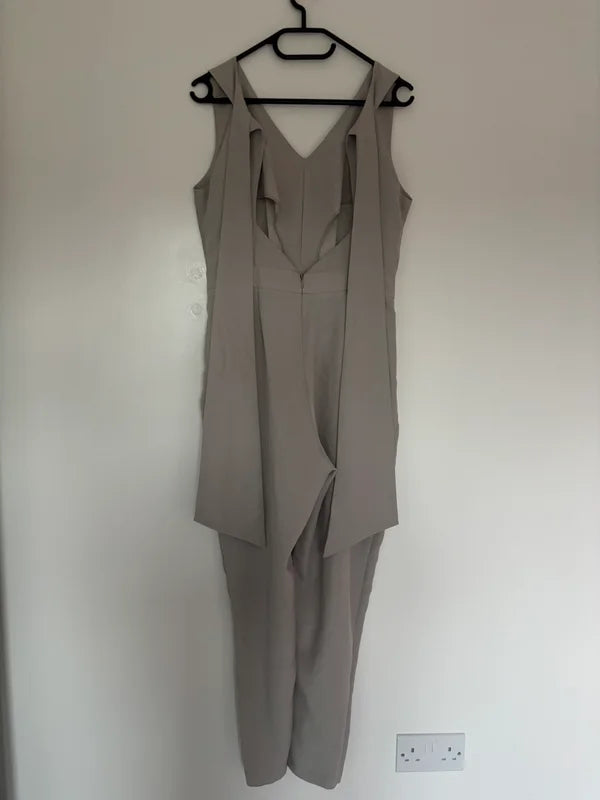 Miss Selfridge Sleeveless Tie Neck On Back Jumpsuit Size 12
