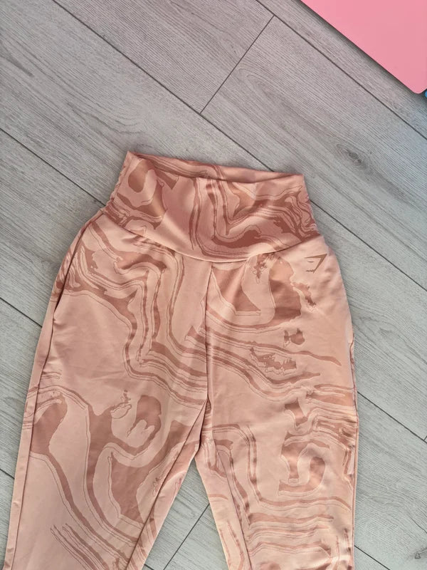 Gymshark Activewear Leggings Trousers Pink Patterned Size XS