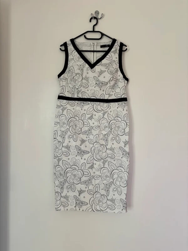 Gok X for Tu Sleeveless V-Neck White Party Knee Length Dress Size 16S