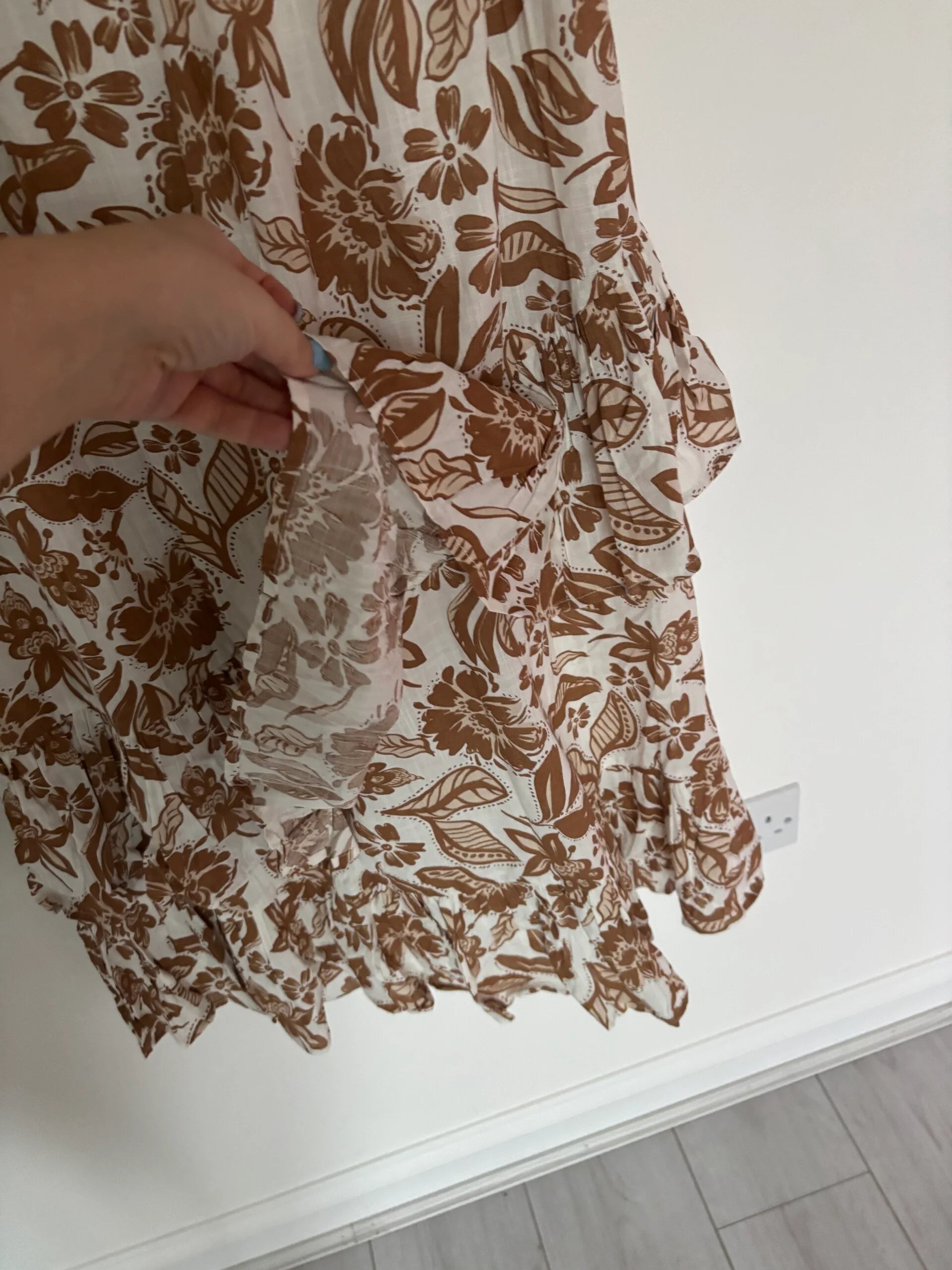 Lovedrobe Faux Wrap Midaxi Dress With Ruffle Hem Size 12