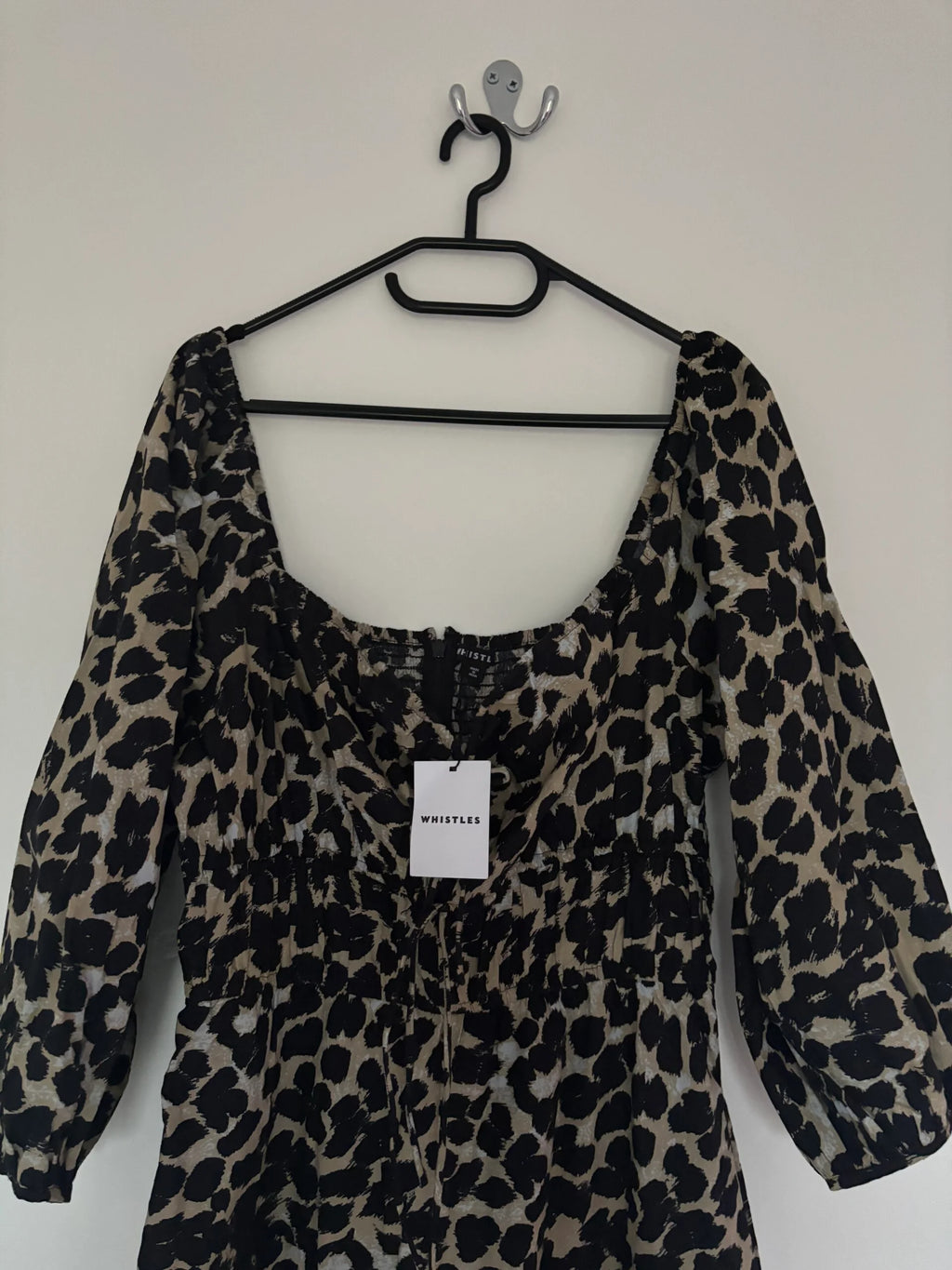 Whistles 3/4 Sleeve Leopard Spot Wide Ankle Leg Jumpsuit Size 12