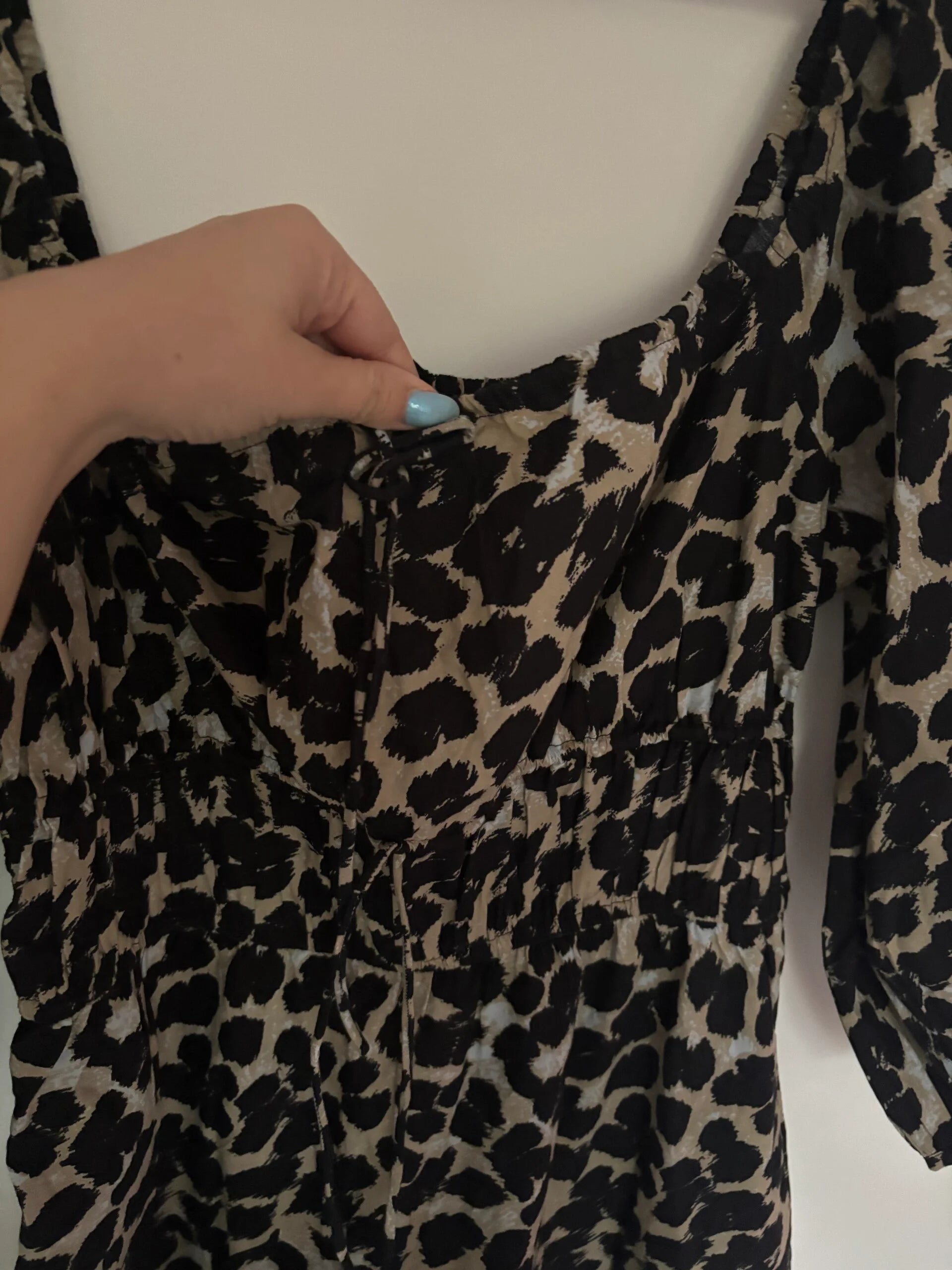 Whistles 3/4 Sleeve Leopard Spot Wide Ankle Leg Jumpsuit Size 12