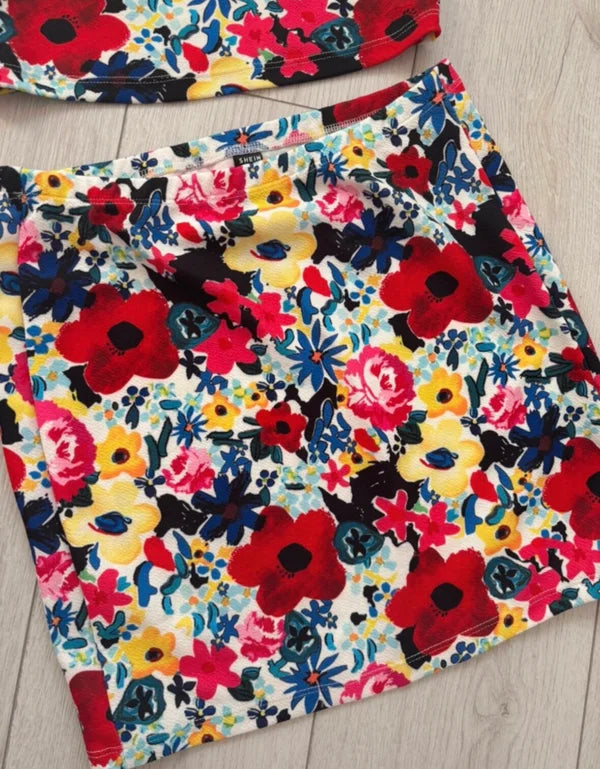 Shein Summer Floral Co Ord Set Outfit Size S