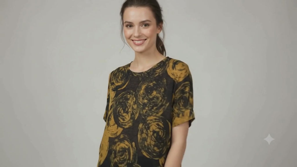 Apricot Short Sleeve See Through Oversized Relaxed Fit Blouse Size 8