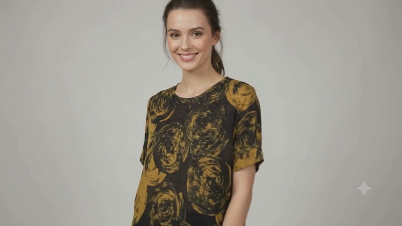 Apricot Short Sleeve See Through Oversized Relaxed Fit Blouse Size 8